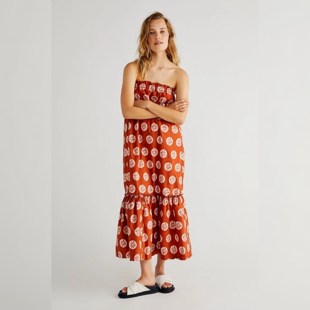 Free People Leanna Tube‎ Dress In Copper Women's Size Large